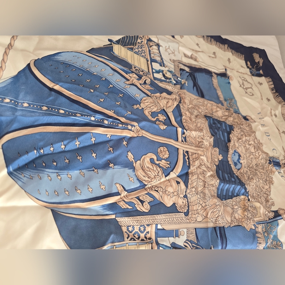 Hermès Vue du Carosse de la Galère la Réale Silk Scarf RARE - Picture 10 of 13